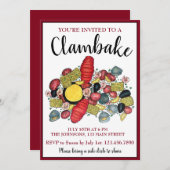 New England Lobster Booking Clambake Seafood Dinne Einladung (Vorne/Hinten)