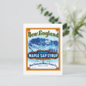 New England Maple Sap Syrup Ad Postkarte (Stehend Vorderseite)