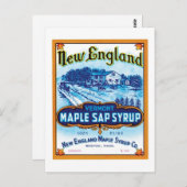 New England Maple Sap Syrup Ad Postkarte (Vorne/Hinten)