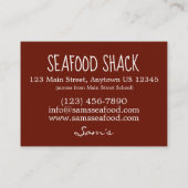 New England Meal Boiled Dinner Corned Beef Cabbage Visitenkarte (Rückseite)