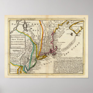 New England, New York, New Jersey und Pennsylvania Poster