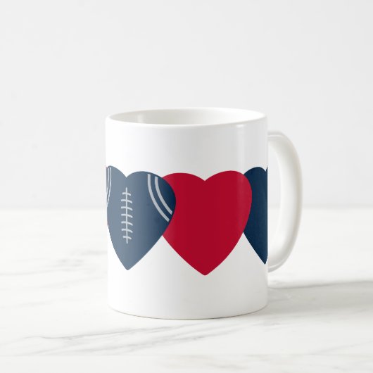 New England Patriots Football Heart Design Kaffeetasse (VorderseiteRechts)