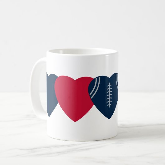 New England Patriots Football Heart Design Kaffeetasse (Vorderseite Links)