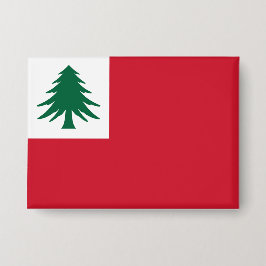 New England Pine Tree Flag Button
