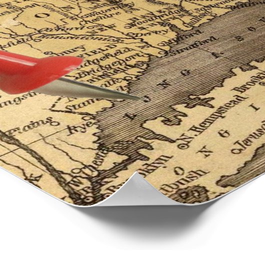 New England Points of Interest Map Marker (1836) Poster (Ecke)