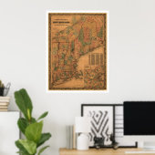 New England Railroad Map 1861 Poster (Heimbüro)
