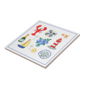 New England Seafood Themed Hand bemalt Fliese (Seite)