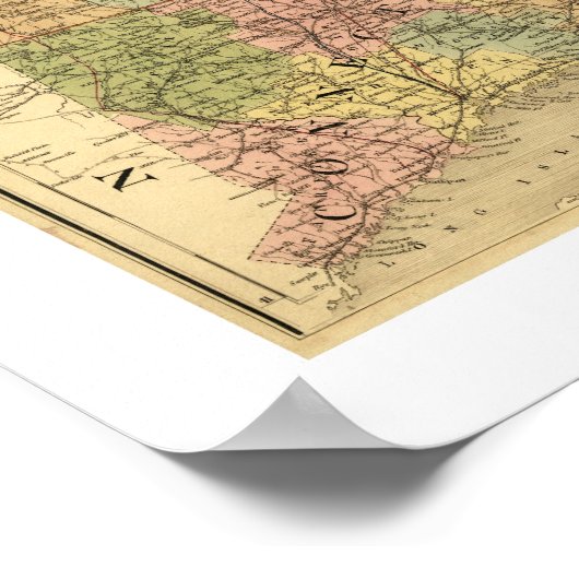 New England Staaten Karte 1839 Poster (Ecke)