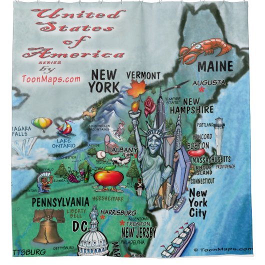 New England USA Duschvorhang (Vorderseite)