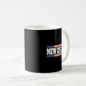 New England Usa Flag Patriotic State Varsity New E Kaffeetasse (VorderseiteRechts)