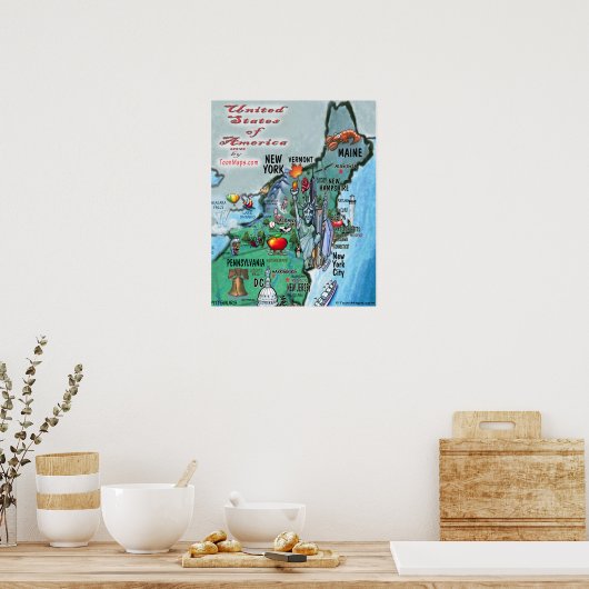 New England USA Poster (Küche)