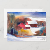 New England Valley Farm Postkarte (Vorne/Hinten)