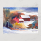 New England Valley Farm Postkarte (Vorderseite)