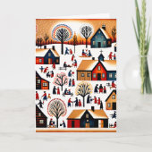 New England Village - Winterlandschaft Karte (Vorderseite)
