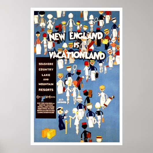 New England Vintage Travel Poster (Vorne)