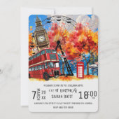 New England Watercolor Einladung TEMPLATE, East C (Vorderseite)