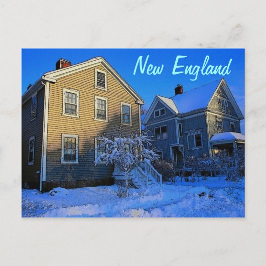 New England Winter Postcard Postkarte (Vorderseite)