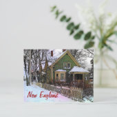 New England Winter Postcard Postkarte (Stehend Vorderseite)