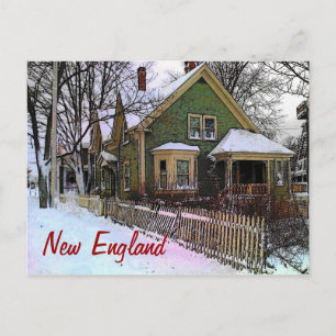 New England Winter Postcard Postkarte