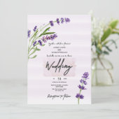 New Fashion Levander Calligraphic Wedding Einladung (Stehend Vorderseite)