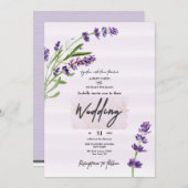 New Fashion Levander Calligraphic Wedding Einladung (Vorne/Hinten)