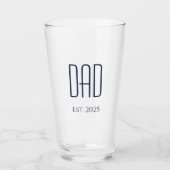 New Father Modern Daddy Simple Blue Typografy Glas (Vorderseite)