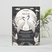 New Feather Rustic Asian Sky Cloud Crane Wedding Einladung (Stehend Vorderseite)