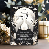 New Feather Rustic Asian Sky Cloud Crane Wedding Einladung