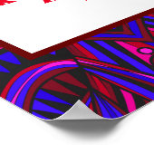 New Fish Head Blätter Jazz Funk Lila Blue Red Poster (Ecke)