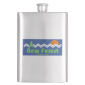 New Forest National Park Retro Flachmann (Vorderseite)