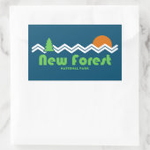 New Forest National Park Retro Rechteckiger Aufkleber (Tasche)