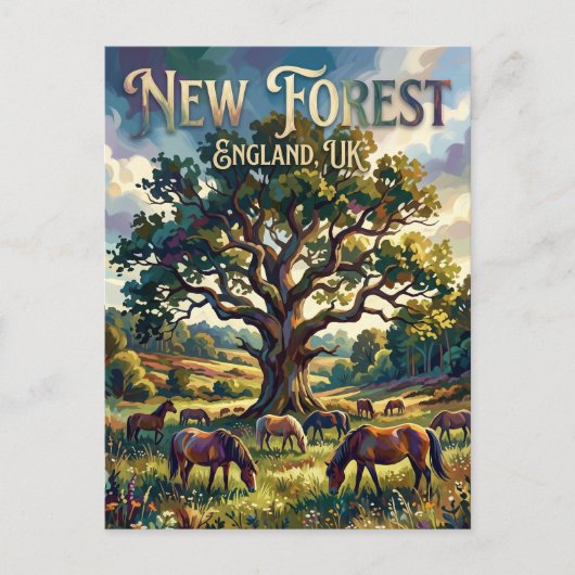 New Forest Nationalpark UK Postkarte (Vorderseite)