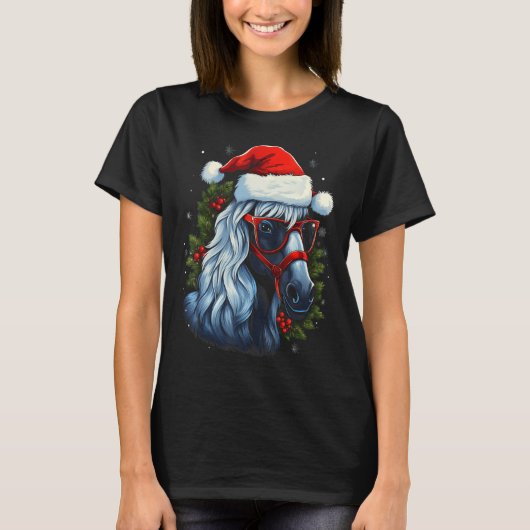 New Forest Ny Christmas Horse Gift Funny Xmas Ho T T-Shirt (Vorderseite)