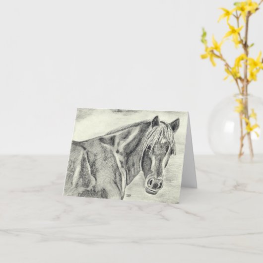 New Forest Pony (a237) Karte (Gelbe Blume)