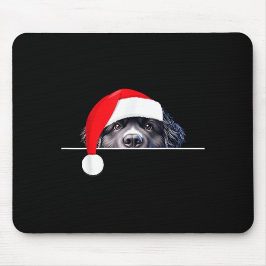 New Foundland Dog Lover Funny Santa Hat Christmas  Mousepad (Vorne)
