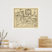 New France Kanada Karte 1755 Poster (Küche)