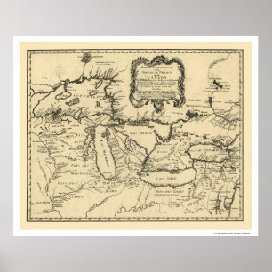 New France Kanada Karte 1755 Poster