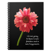 New Freedom New Happiness Pink Gerbera Journal Notizblock (Vorderseite)
