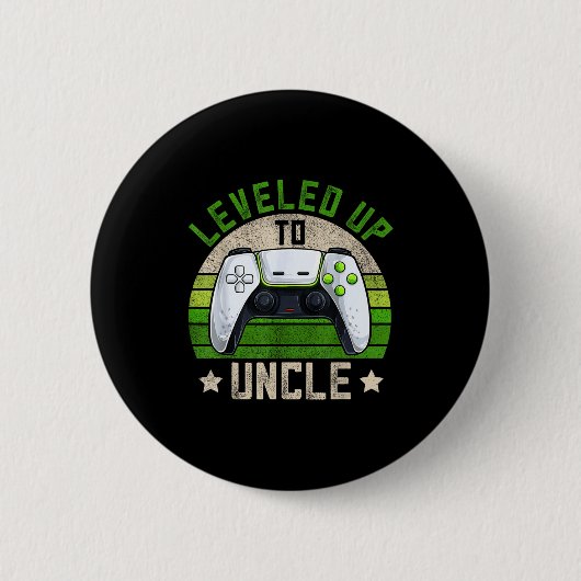 New Gamer Uncle Apparel, Funny Pregnancy Announcem Button (Vorderseite)