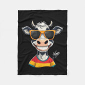 New Glarus Wi Usa Funny Cow Cartoon Design  Fleecedecke (Vorderseite)