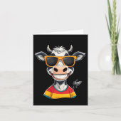 New Glarus Wi Usa Funny Cow Cartoon Design Karte (Vorderseite)
