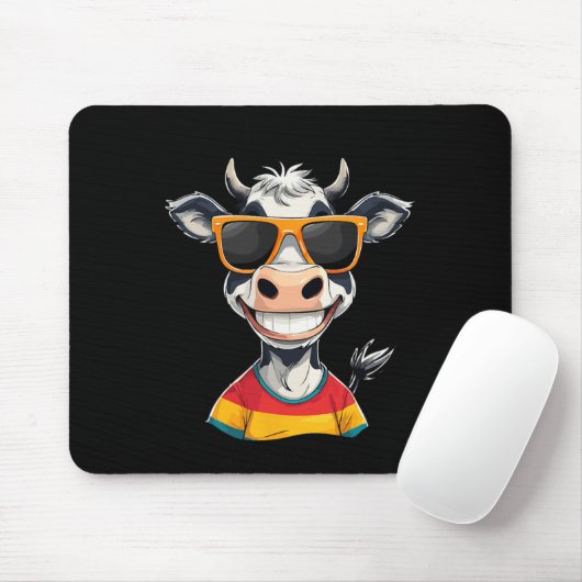 New Glarus Wi Usa Funny Cow Cartoon Design  Mousepad (Mit Mouse)