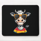 New Glarus Wi Usa Funny Cow Cartoon Design  Mousepad (Vorne)