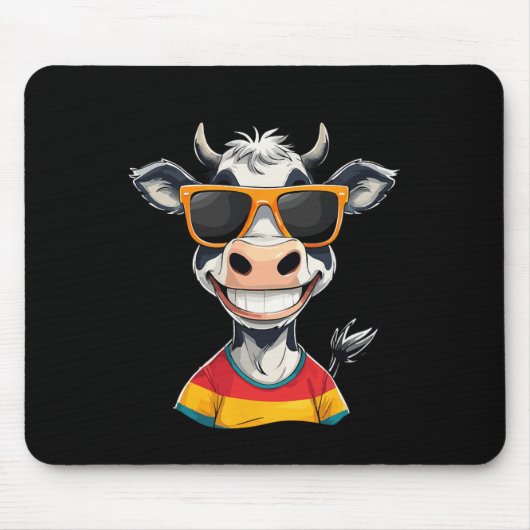 New Glarus Wi Usa Funny Cow Cartoon Design  Mousepad (Vorne)