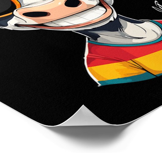 New Glarus Wi Usa Funny Cow Cartoon Design Poster (Ecke)