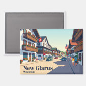 New Glarus, Wisconsin USA Magnet (Vorderseite/Rückseite)