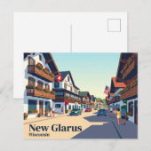 New Glarus, Wisconsin USA Postkarte (Vorne/Hinten)
