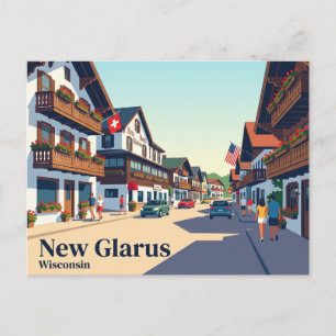 New Glarus, Wisconsin USA Postkarte