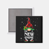 New Gnome Red Plaid Matching Family Christmas Paja Magnet (Vorderseite/Rückseite)