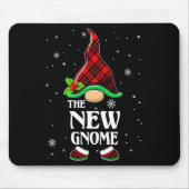 New Gnome Red Plaid Matching Family Christmas Paja Mousepad (Vorne)